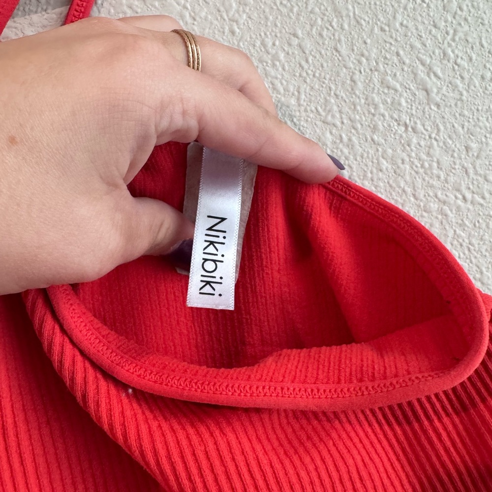 Nikibiki Red Ribbed Crop Top - Picture 2 of 4